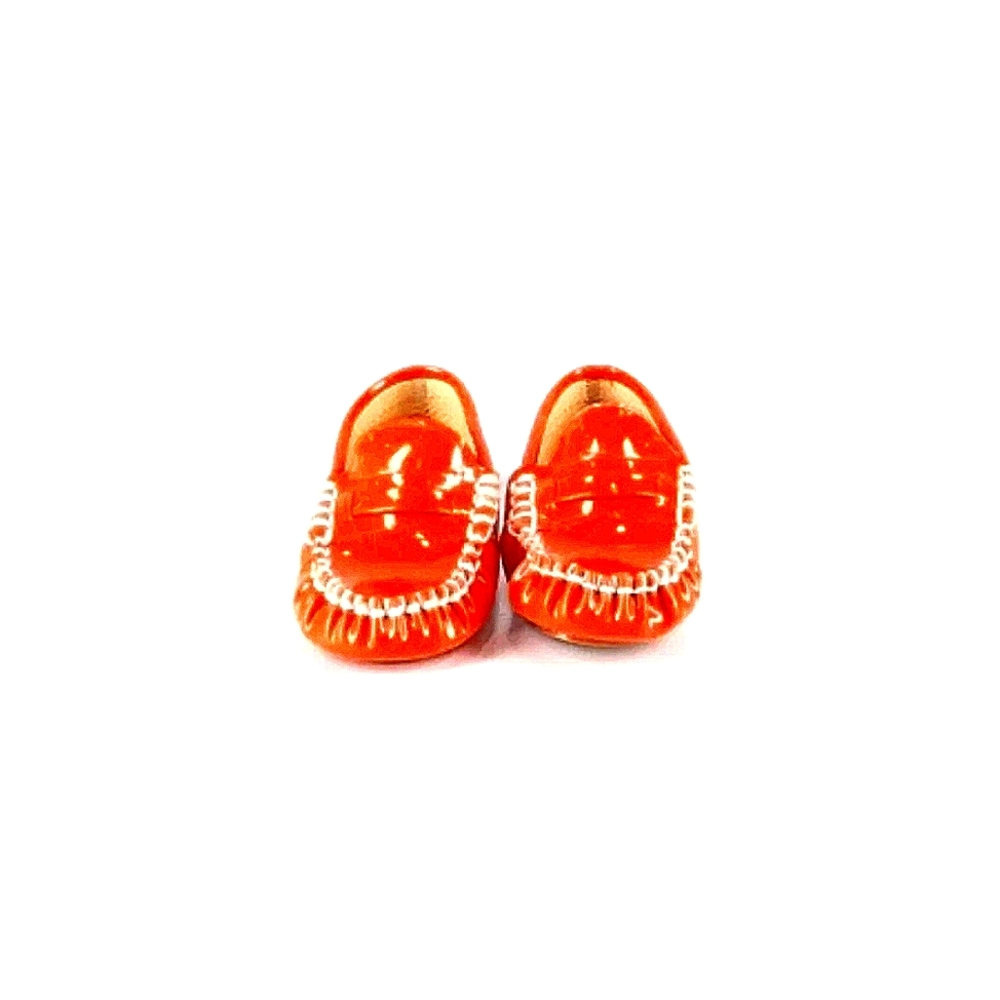 Trumpette Toddler Size 3 Orange Gloss Walking Dress Shoes Moccasins NWOT.